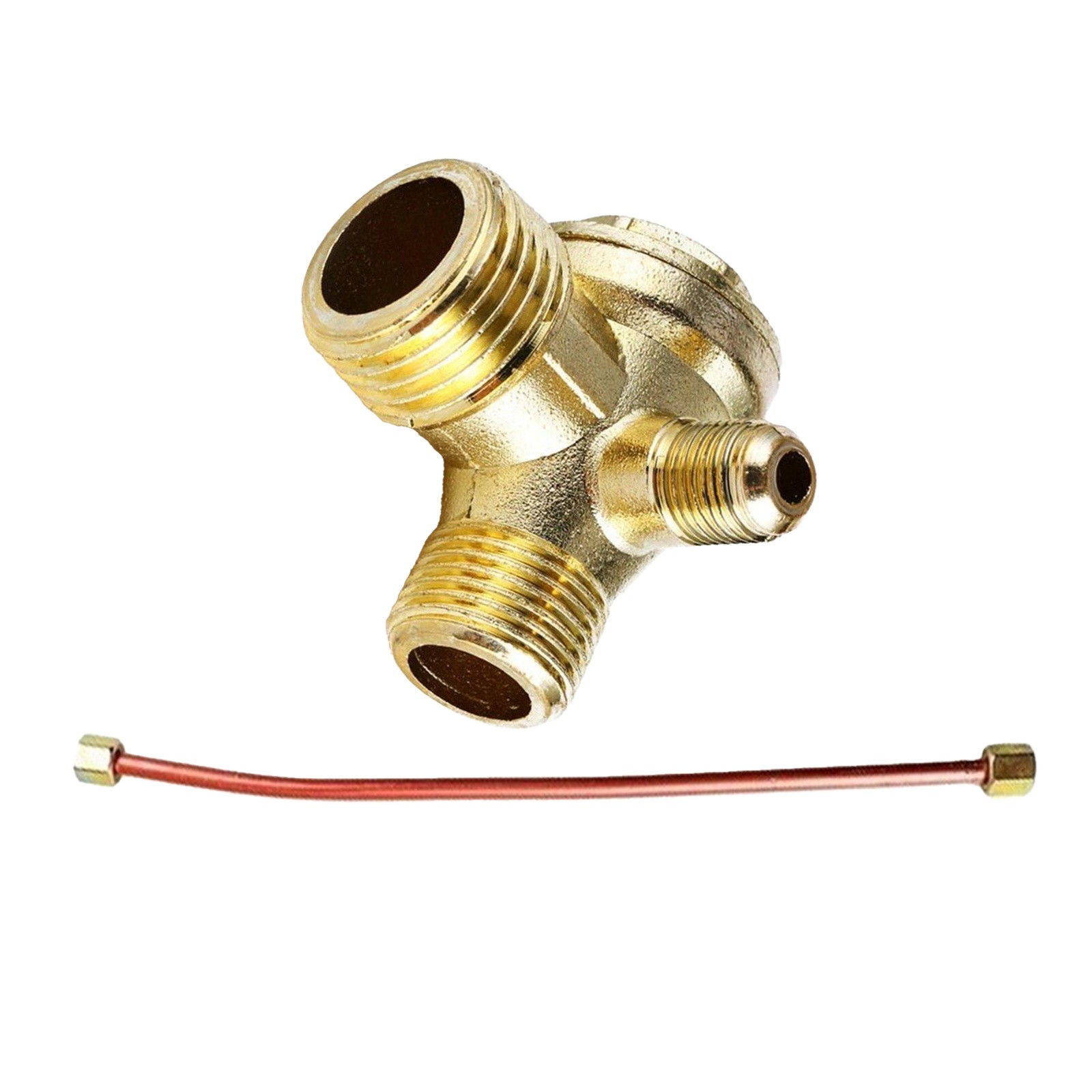 Central Pneumatic Air Compressor Check Valve 3-Port Brass 20mm/16mm/10mm-PartsKz