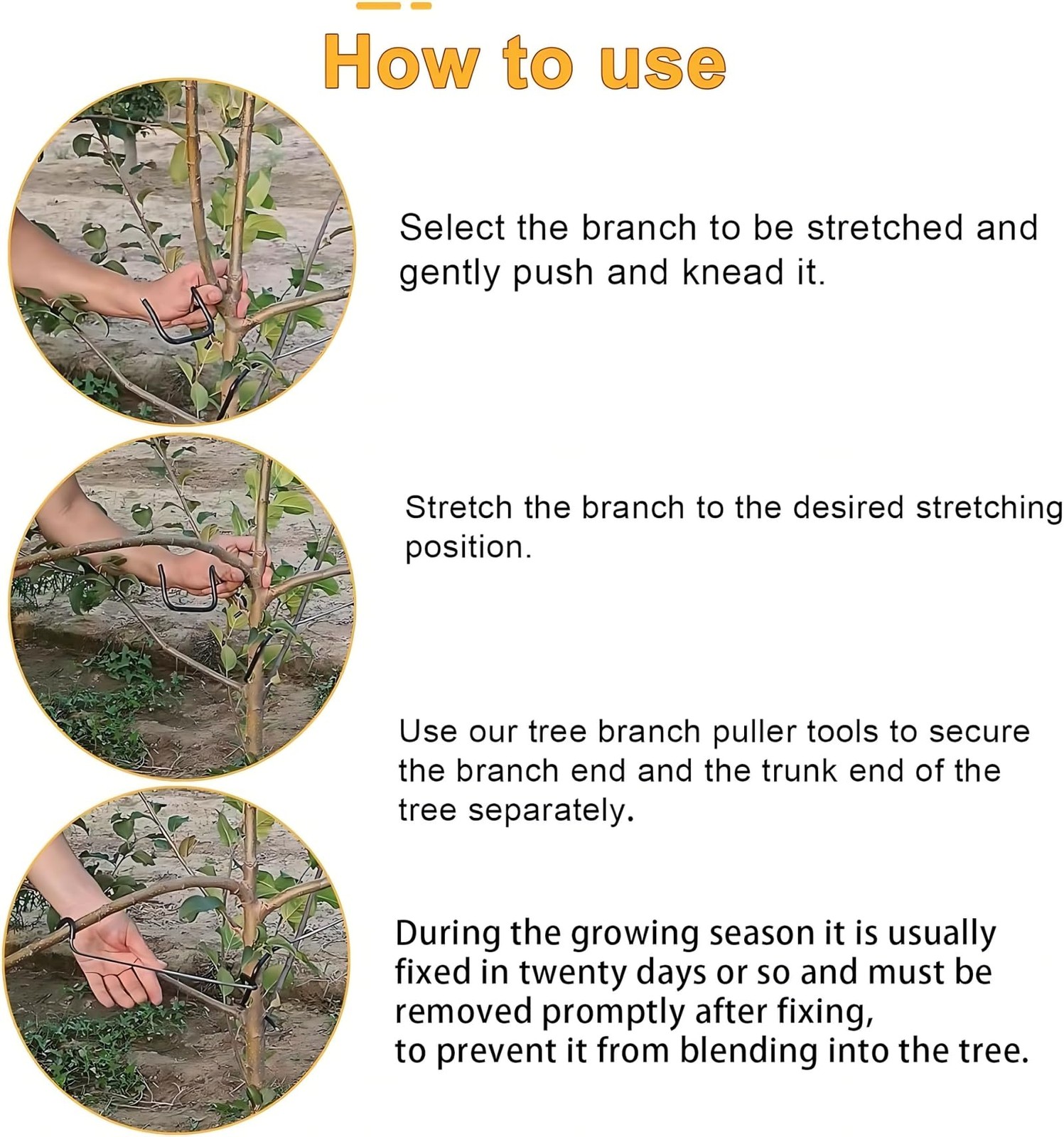 10 Inch Fruit Tree Limb Spreader Branch Puller Bending Tool 26T 20 PCS