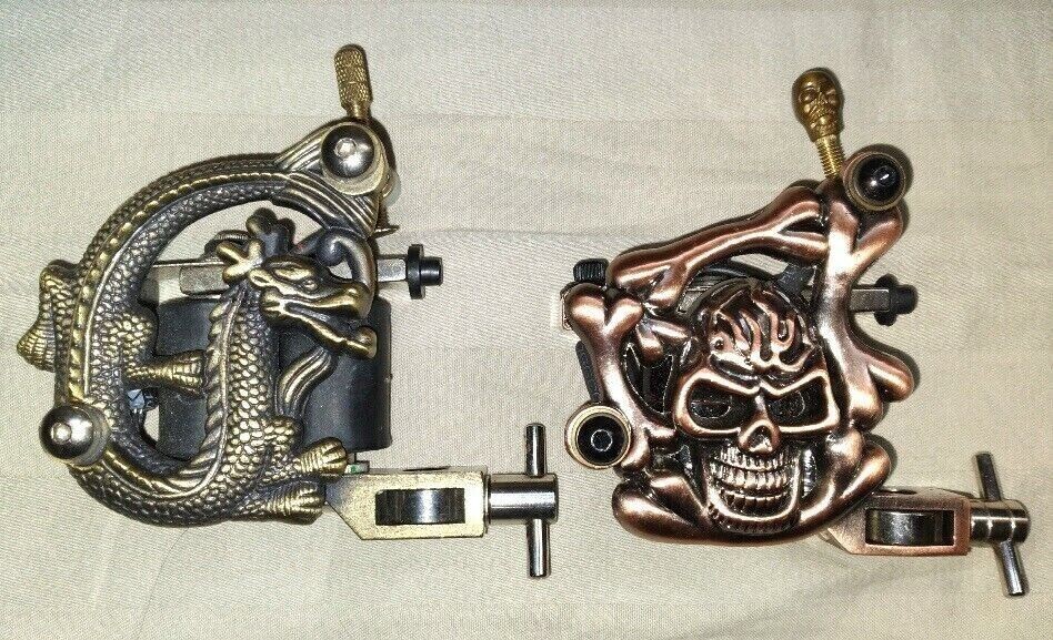 Tattoo Machine Lot: Dual Coil Liner Shader Dragon and Skull Frame 