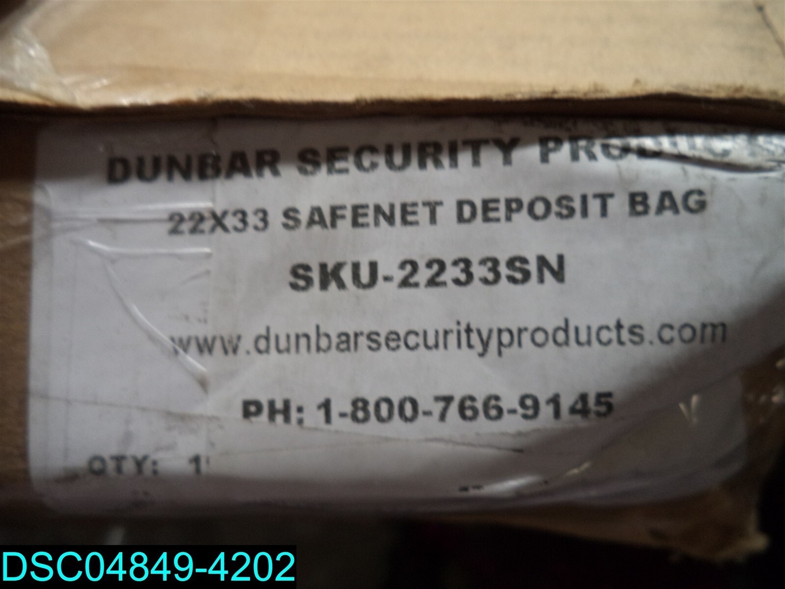 QTY=100: DUNBAR SECURITY PRODUCTION SAFENET DEPOSIT BAG 2233SN 22" X 23"