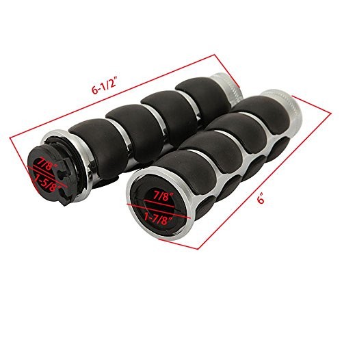 1 Pair Hand Grips Chrome Black-A