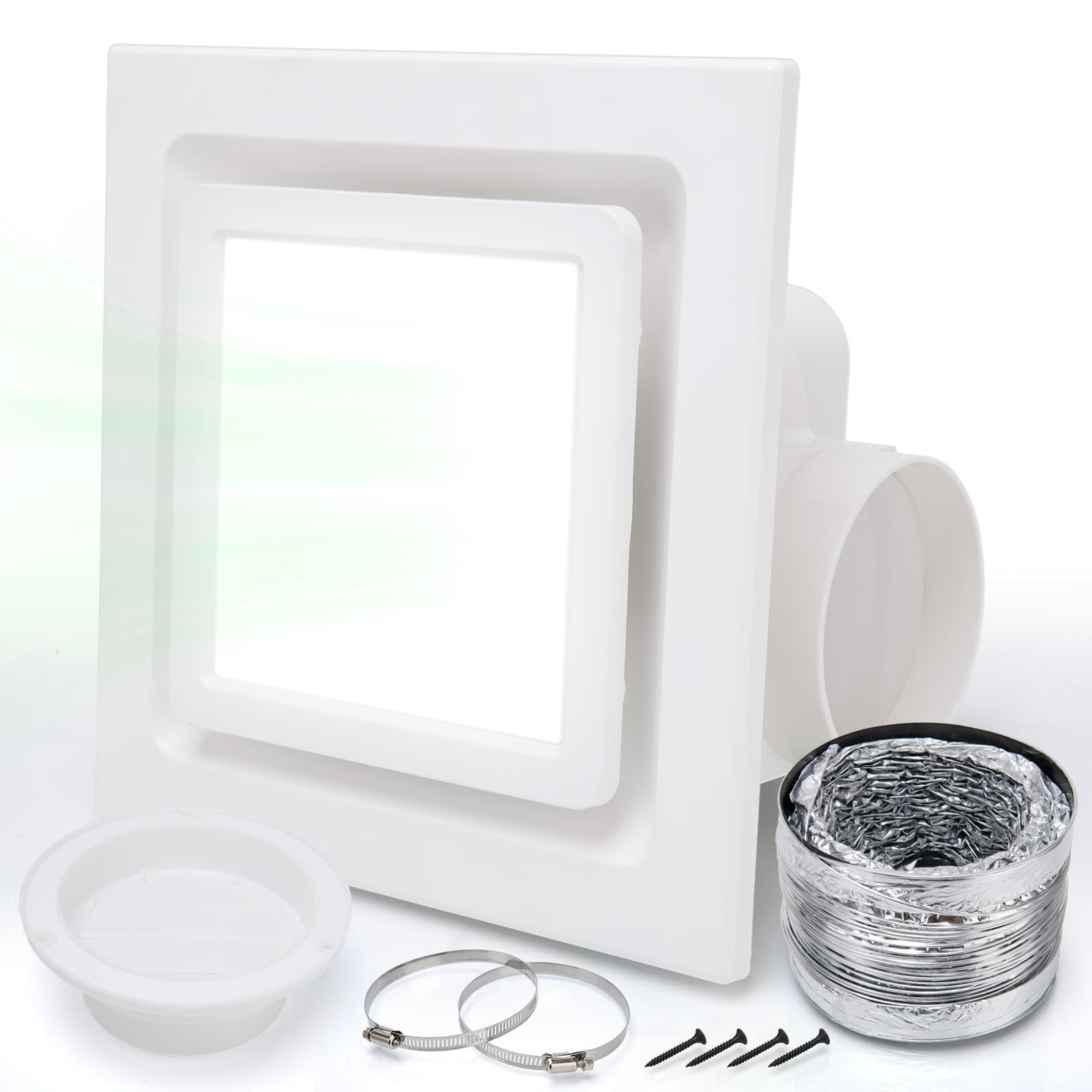 MAHOOMMAKH Bathroom Exhaust Fan, Vent Fan with Light, Small, white