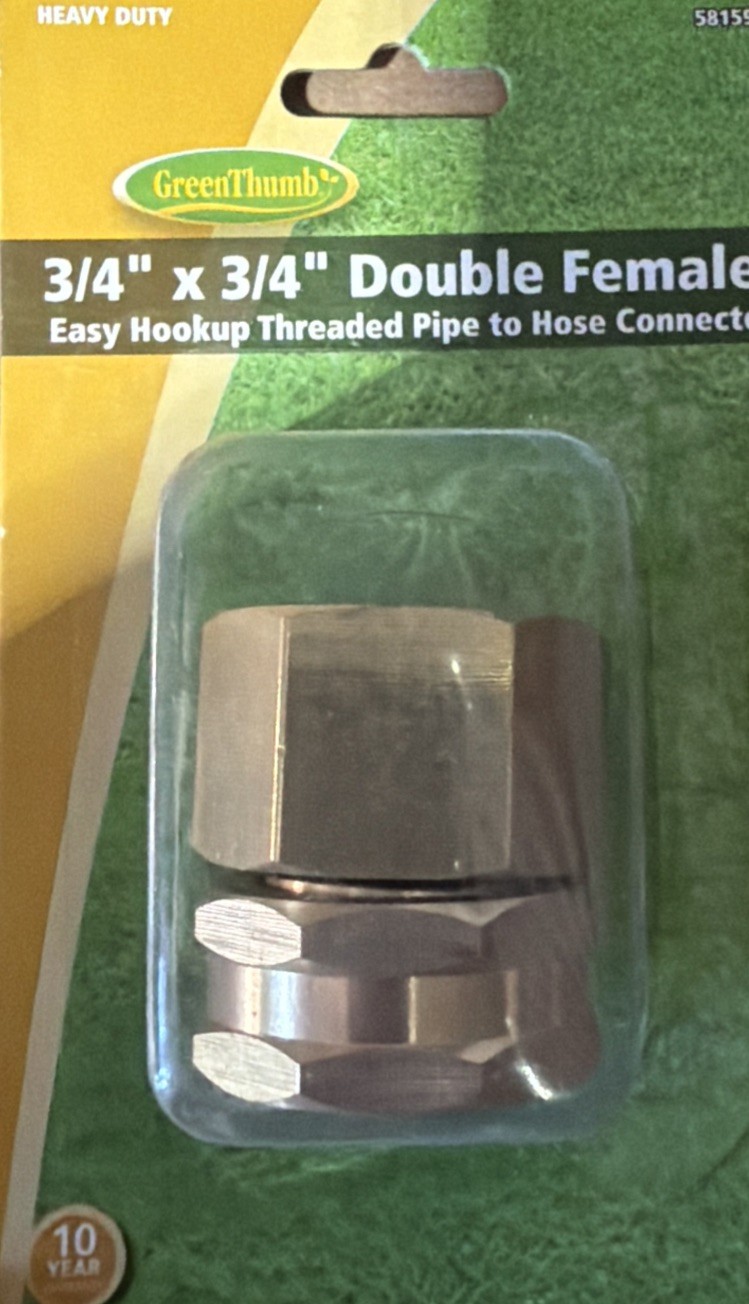 2 Each - 3/4 In. x 3/4 In. Threaded Pipe To Hose Connector - 50027