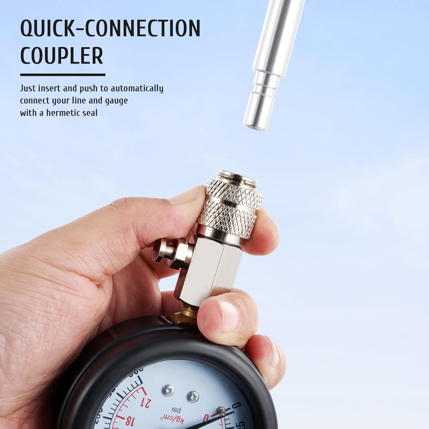Engine Cylinder Compression Gauge Tester Kit Gas Engine Diagnostic Testing Tool.