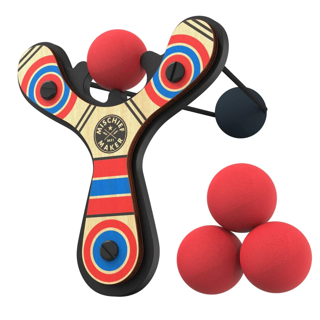 Wooden Toy Slingshot w Soft Foam Balls NEW Choose from 4 colors