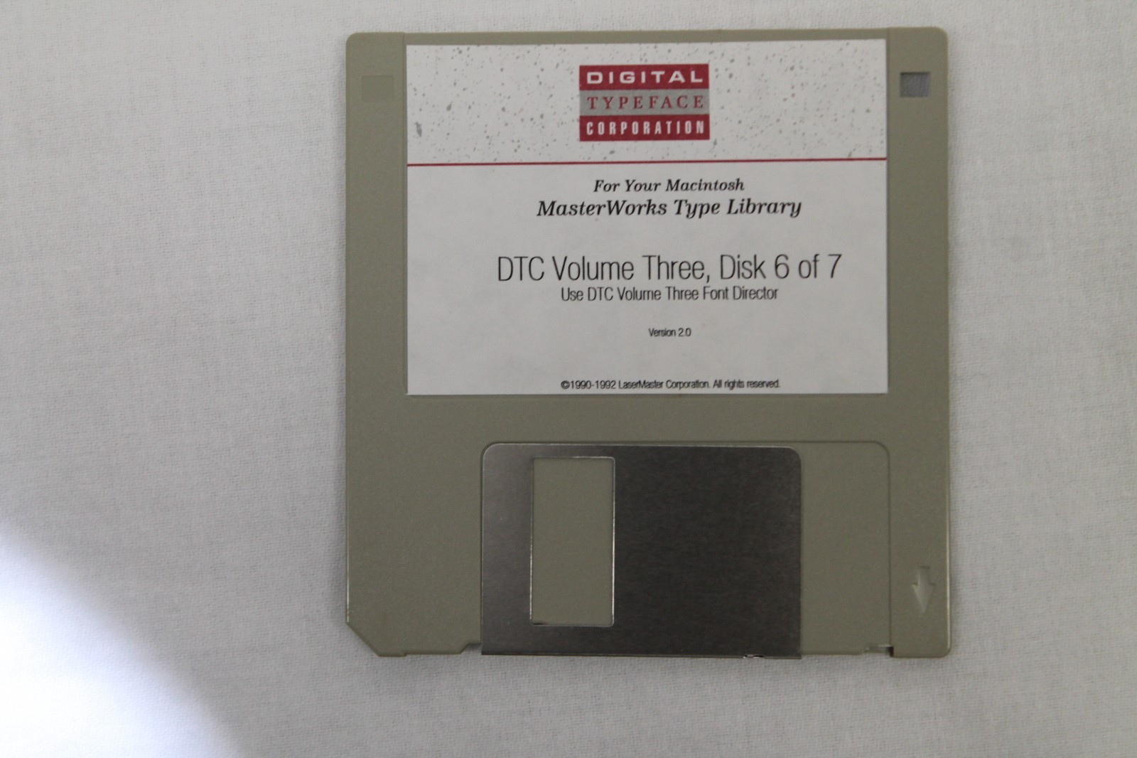 Mac MasterWorks Type Library Font Director DTC Vol 3 Disk 1-7 3.5" Floppy Disk