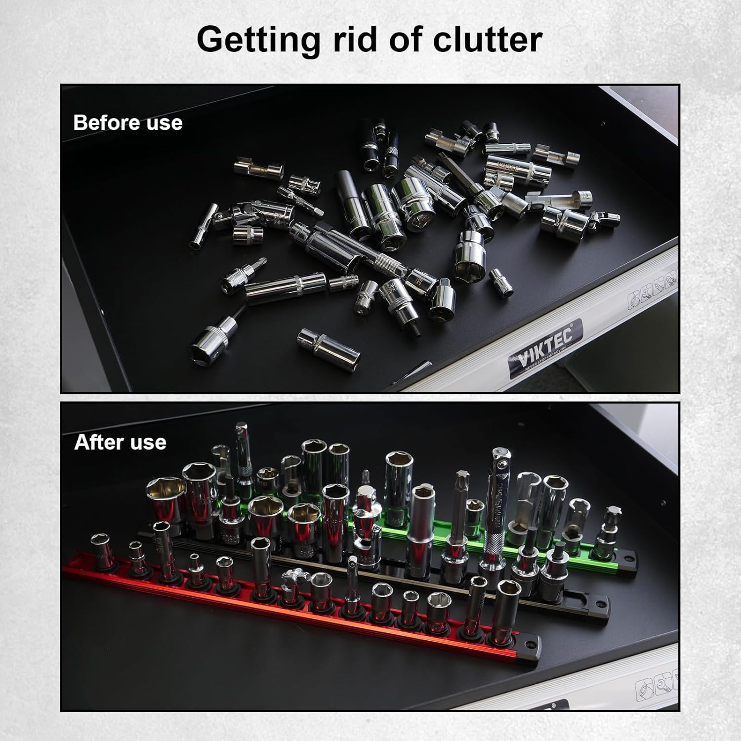 Magnetic Socket Holder Organizer Set:3/8-Inch Drive Socket Trays Socket