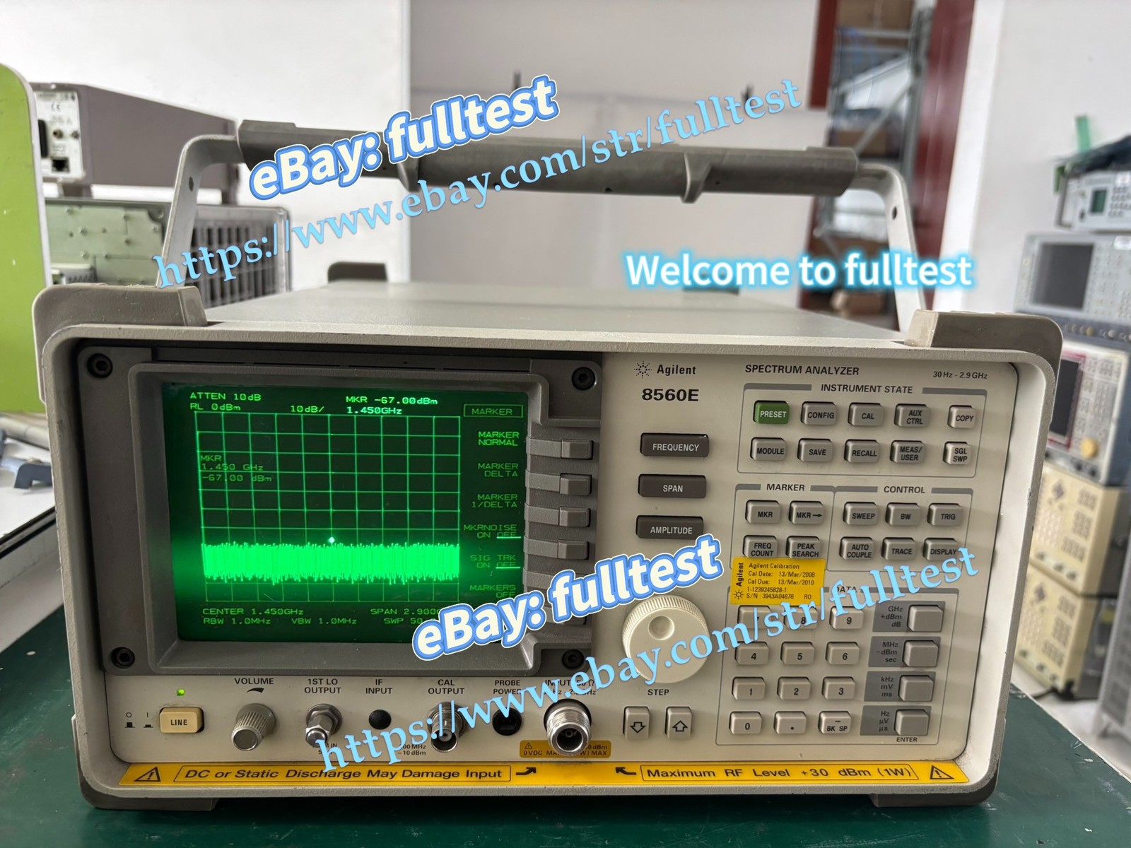 HP Keysight Agilent 8560E RF Spectrum Analyzer 30Hz-2.9GHz /-fulltest