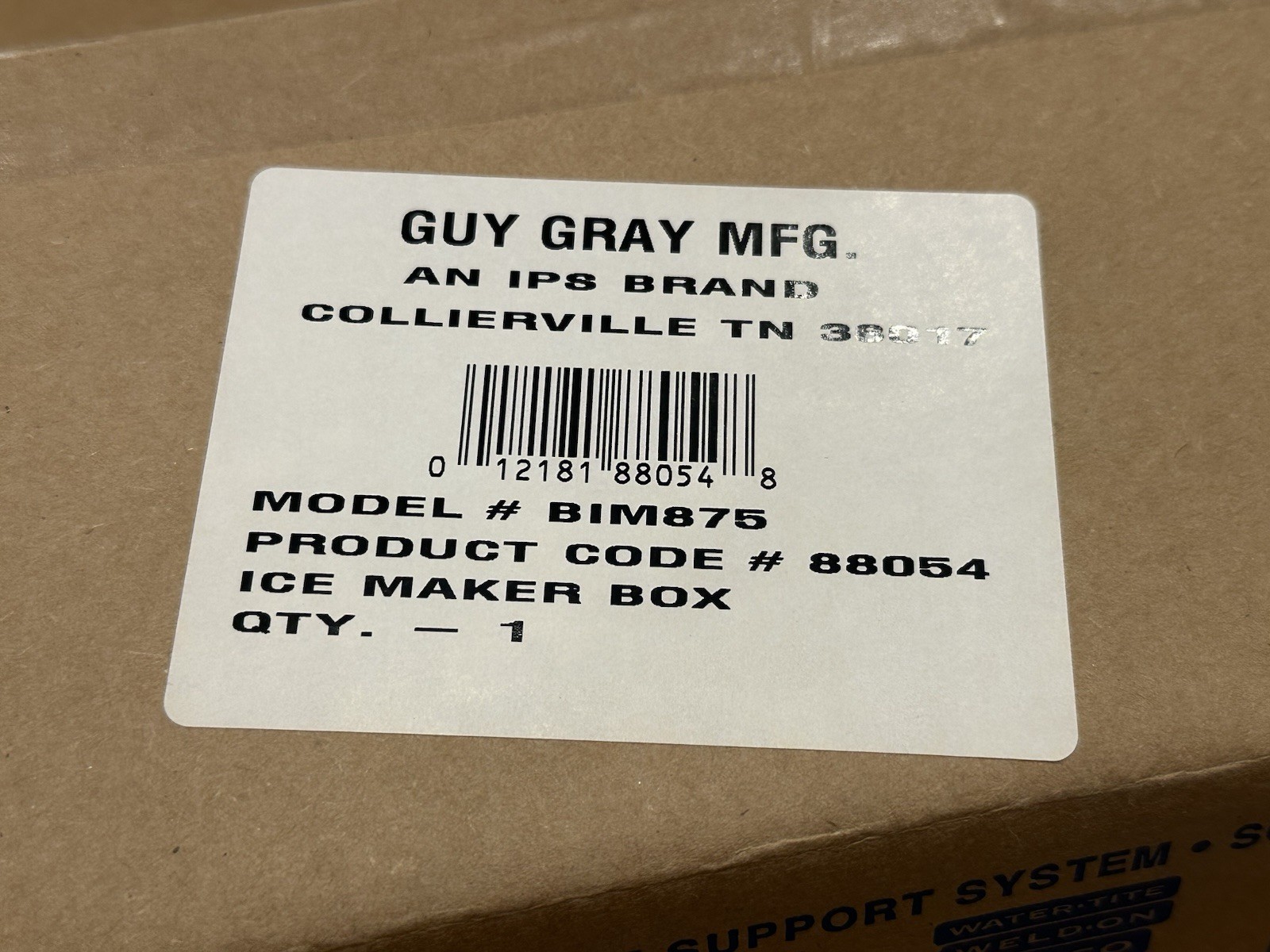 Guy Gray BIM875 Galvanized Recessed Ice Maker Outlet Box w/ Valve (NOS)