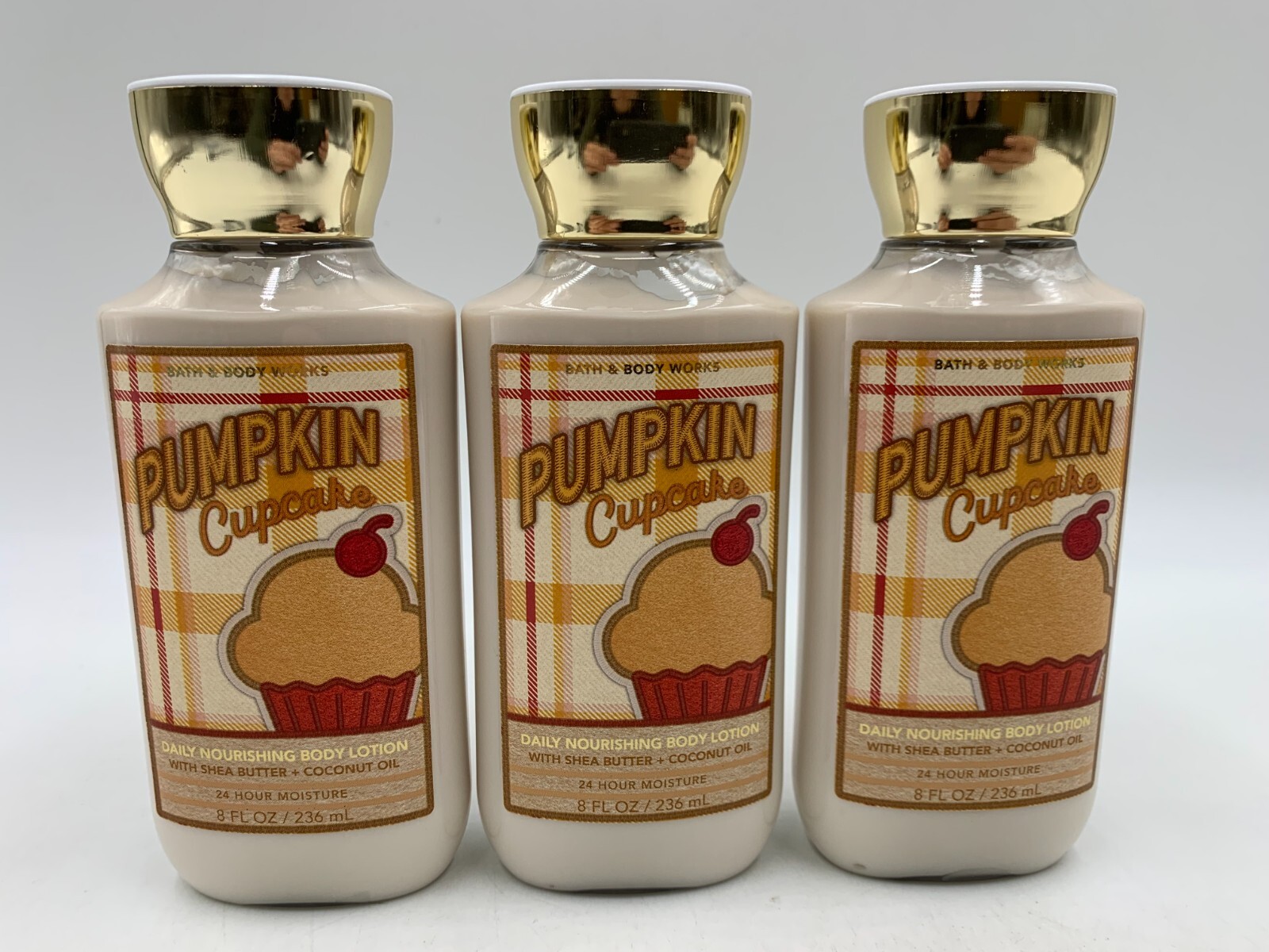 Bath & Body Works Pumpkin Cupcake Daily Nourishing Shea Lotion S/3 #9105A2