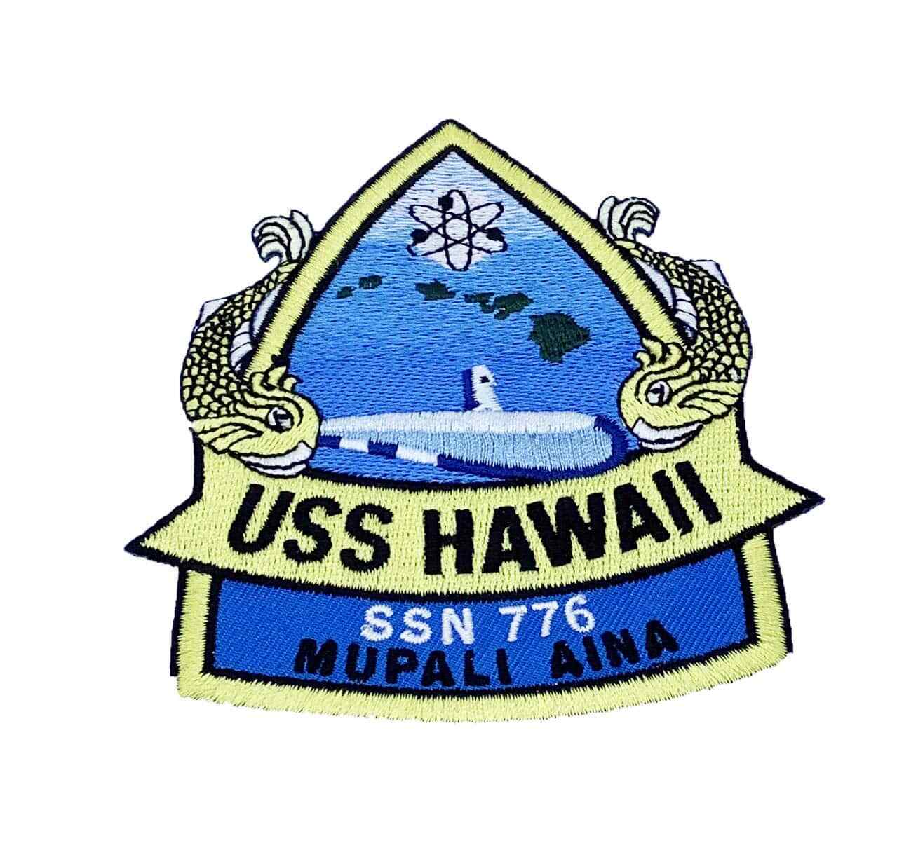 USS Hawaii SSN-776 Patch – Plastic Backing, 4in