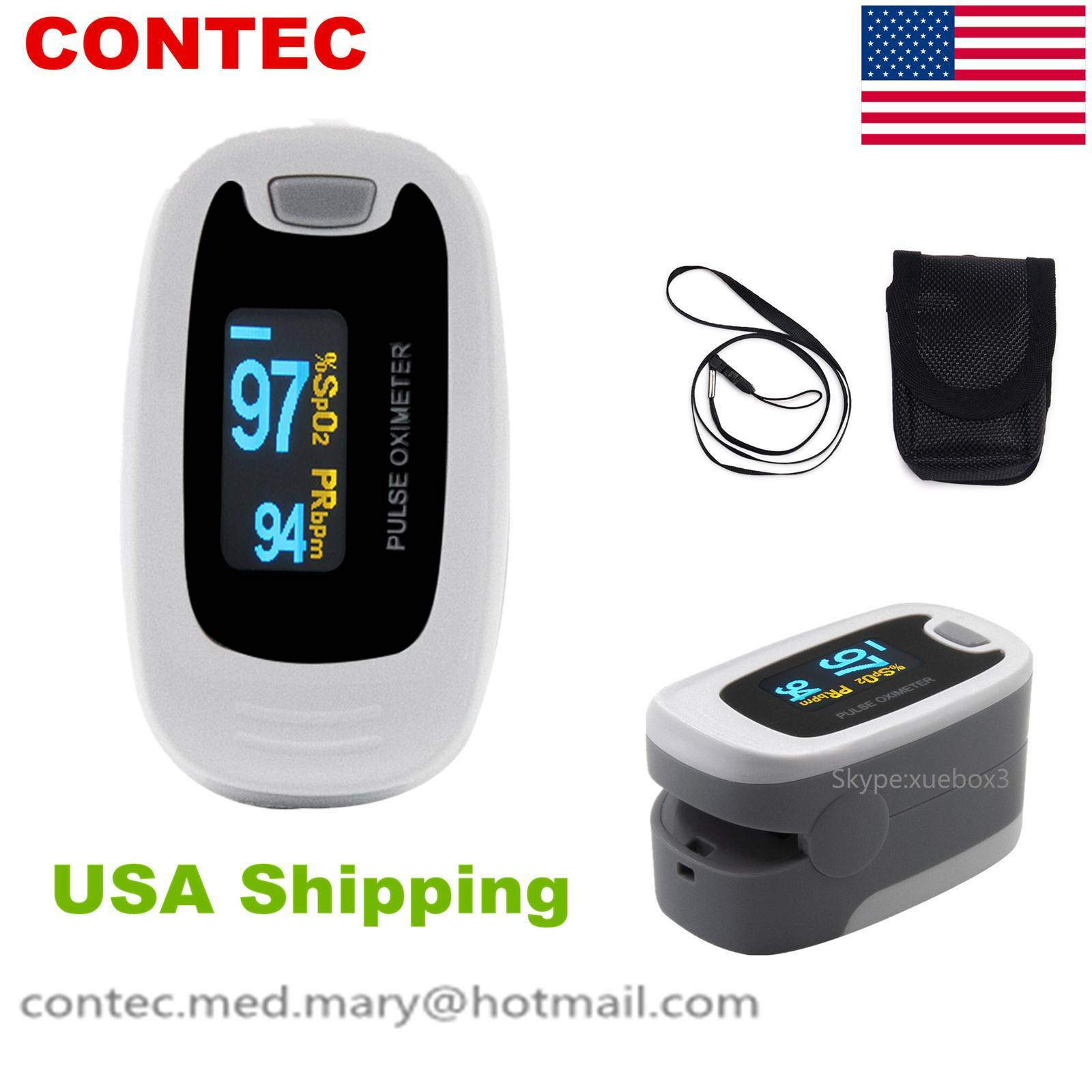Finger Pulse Oximeter Blood Oxygen Monitor SpO2 OLED Heart Rate Tester free Bag