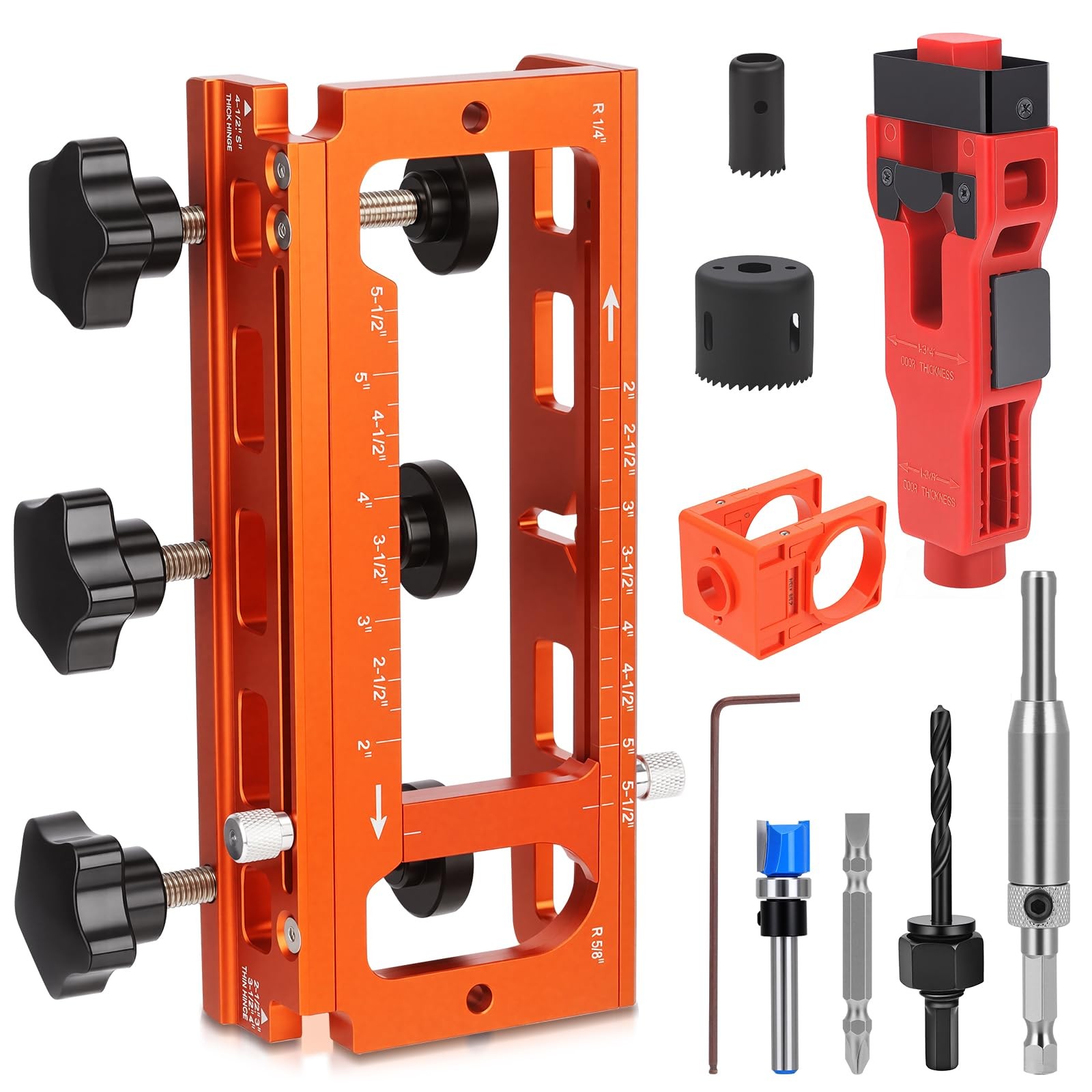 Door Hinge Jig,Door Hinge Template Kit for Router,Door Hinges Mortise Jig Fit...