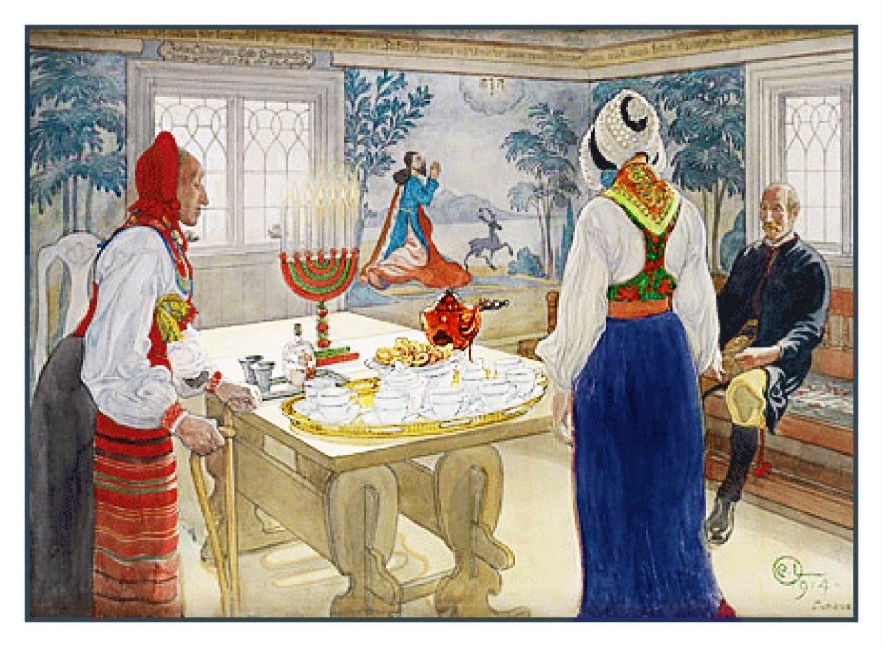 Carl Larsson's Scandinavian Celebration Counted Cross Stitch Chart Pattern
