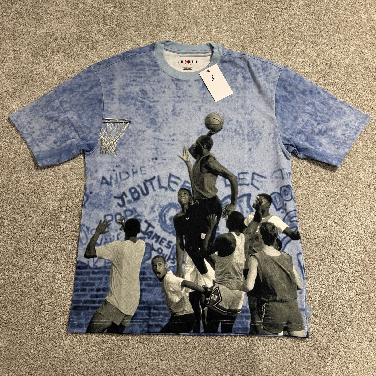 Nike Air Jordan 85 Graphic T Shirt Mens Sz M Blue Playground Tee HJ2362-427