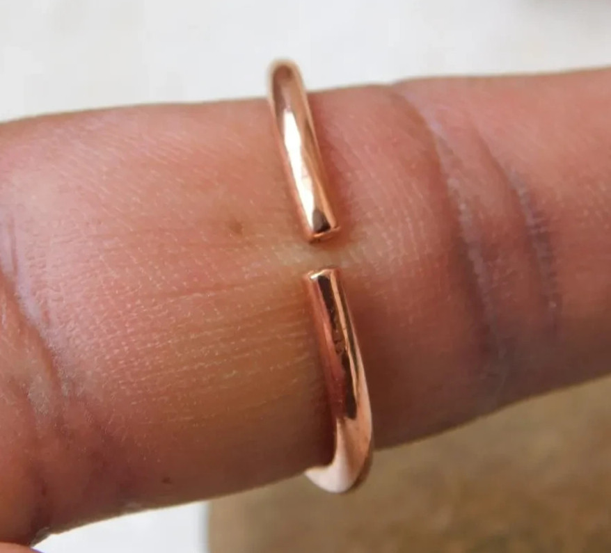 Solid Copper Minimalist Healing Ring Handmade Unisex Thumb Ring