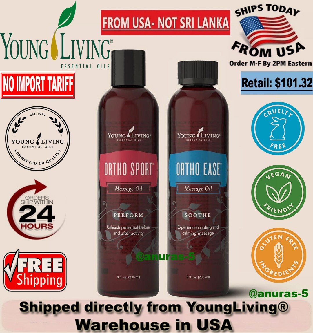 Young Living Ortho Sport + Ortho Ease Massage Oil 8 oz, set of 2- New&Sealed!⚡