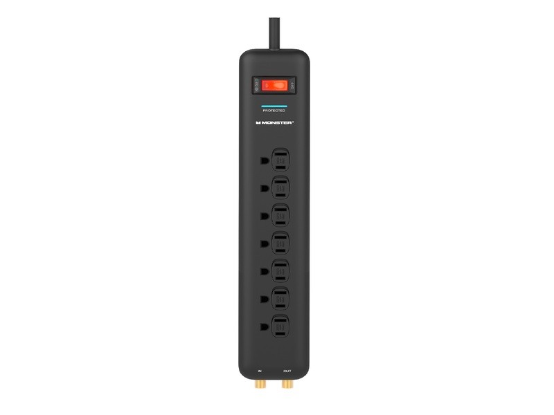 Monster 1806 Black 15A 125V 1875W 1080-Joule 7-Outlet Power Strip 6 ft. Cord
