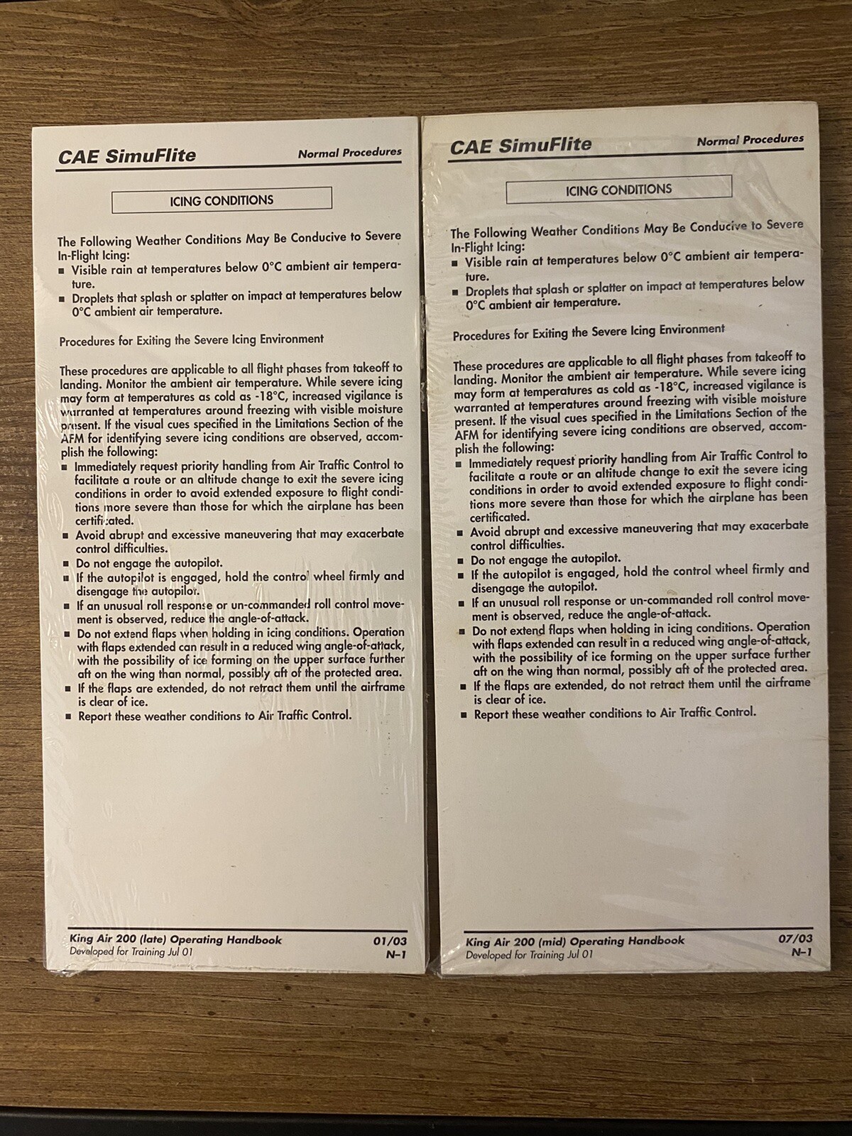 CAE Simuflite King Air 200 (mid) (late) Operating Handbook Normal Procedures