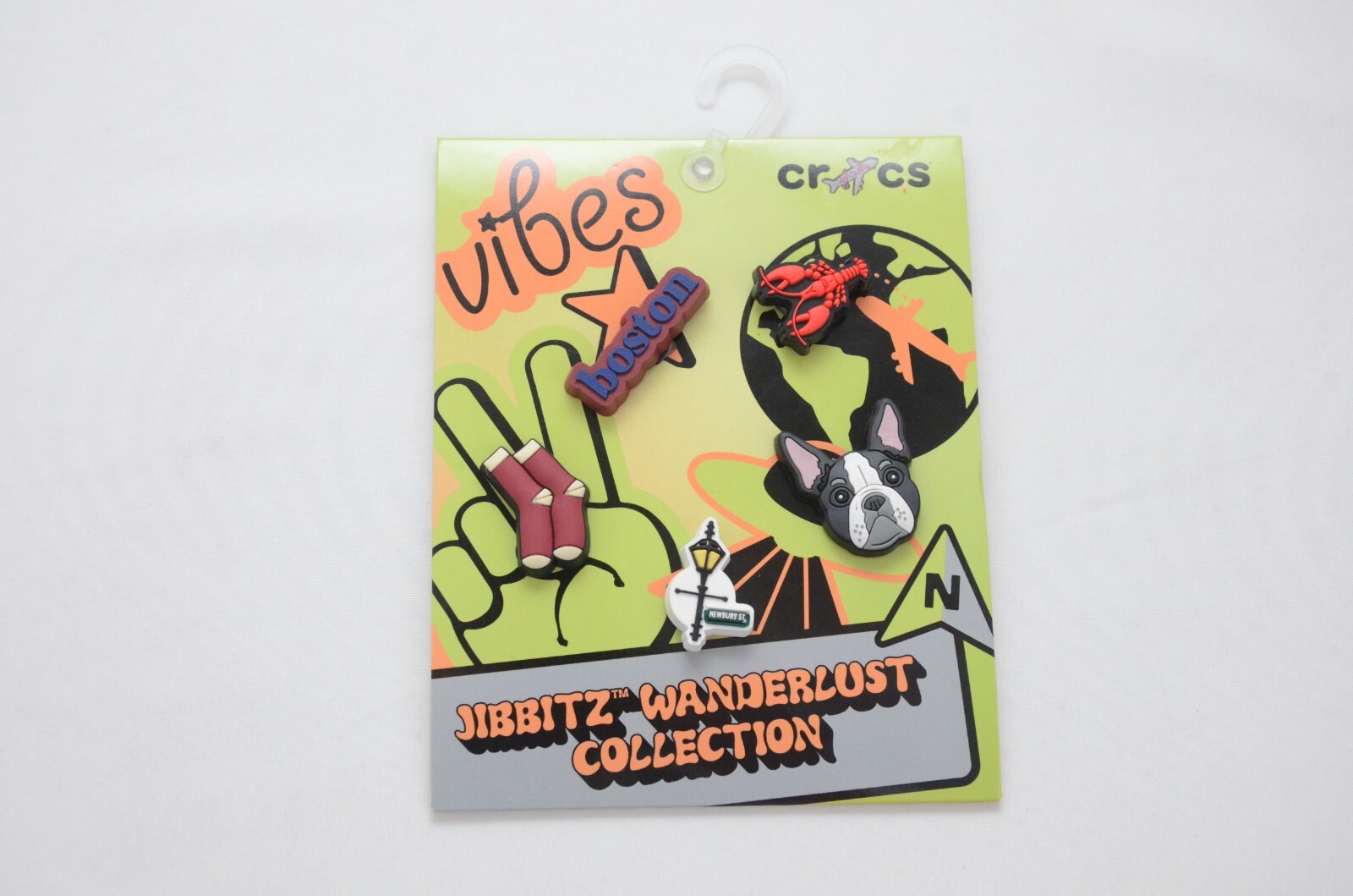Crocs Jibbitz Charms Wanderlust Collection Boston 5 Pack New with Tags 10009153