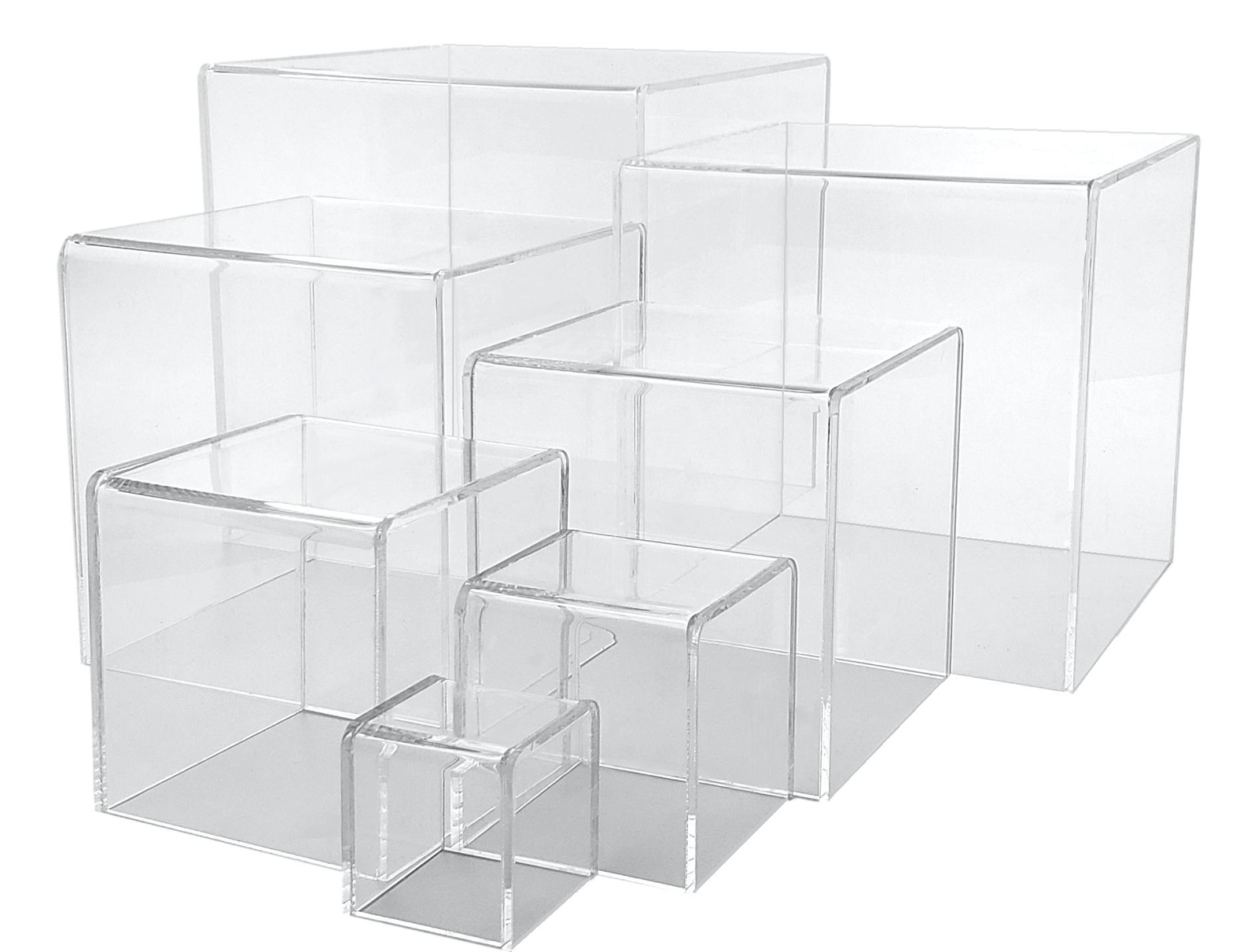 T'z Tagz Clear Acrylic Display Stand 5-Sided Stackable Box, Bin or Dust Cover
