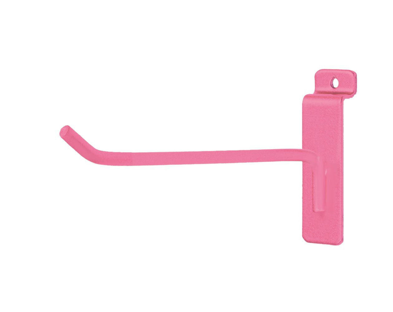 Lot of 25 6" Slatwall Hooks Hot Pink Peg Slat Wall Retail Display 6mm Metal