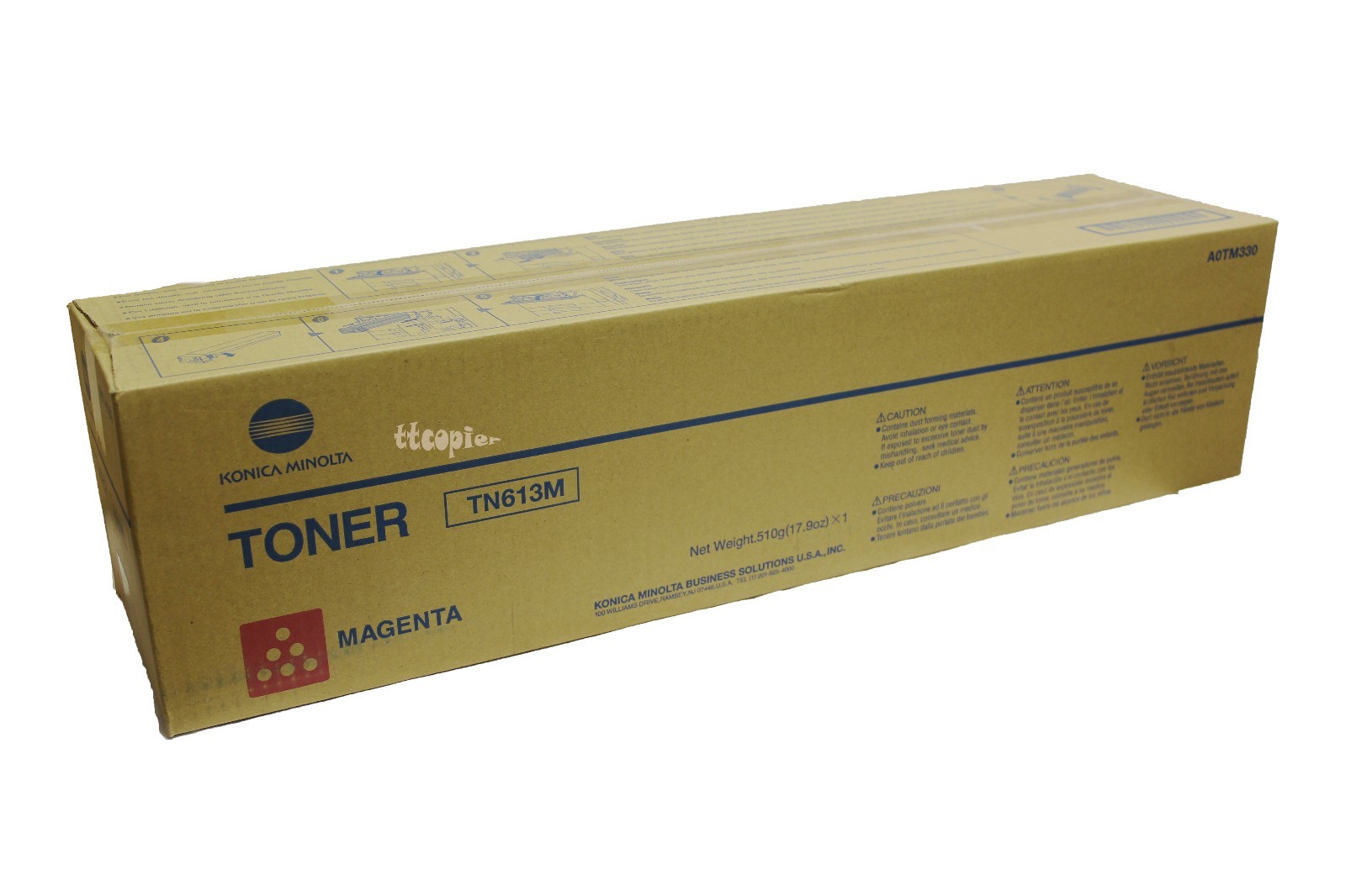 TN613M , A0TM330 Genuine Konica Minolta Bizhub C452 C552 C652 Magenta Toner