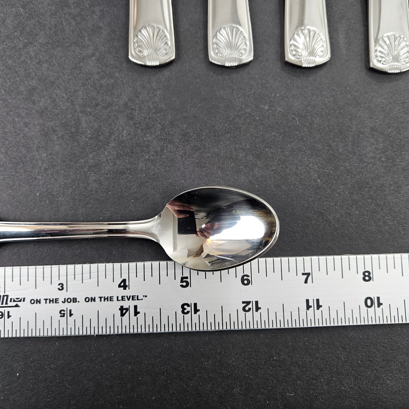 Cambridge Flatware Teaspoon Lot Shell Pattern Stainless 10 Teaspoons