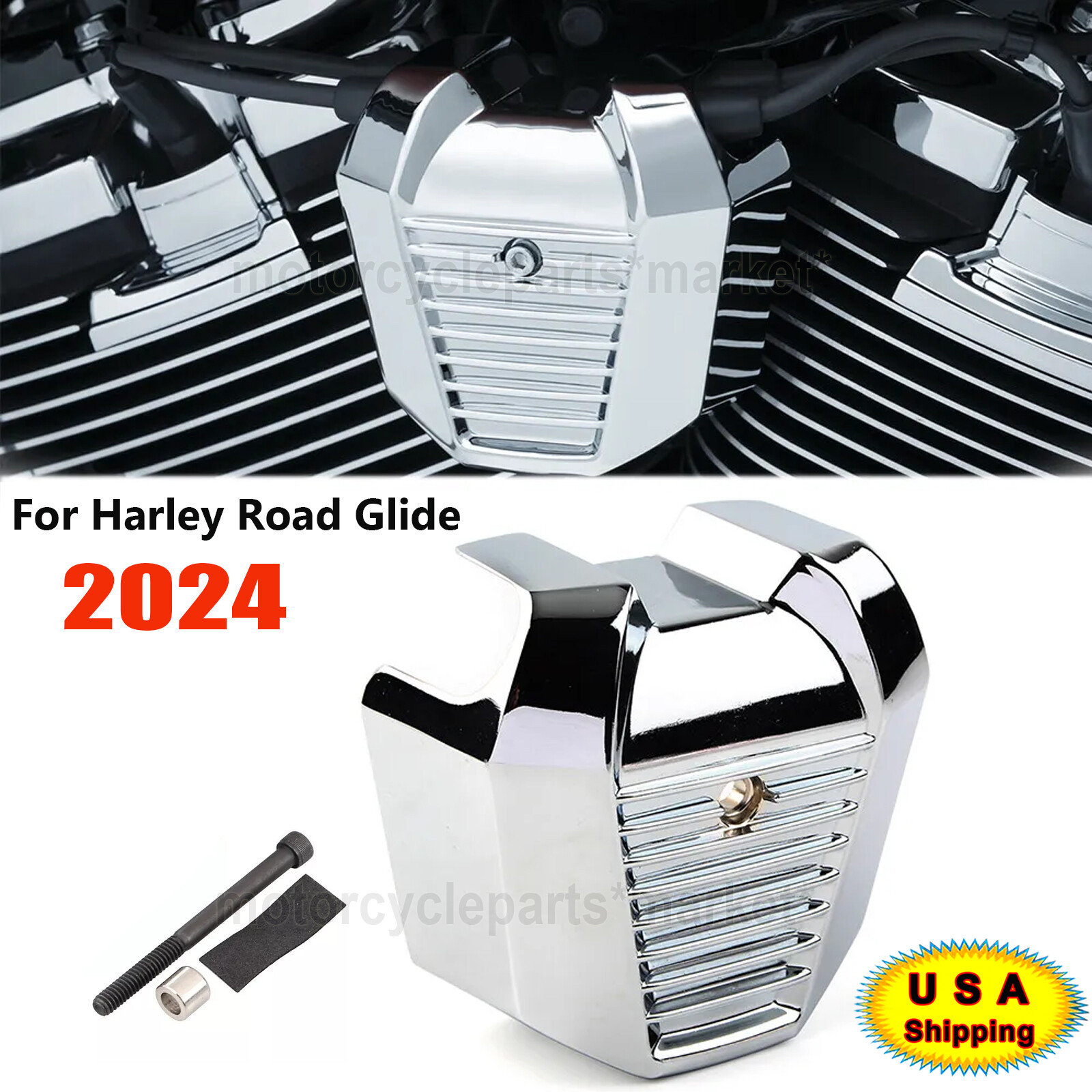 Chrome Precision Coil Cover Fit For Harley Road Glide FLTRX Limited FLTRK 2024