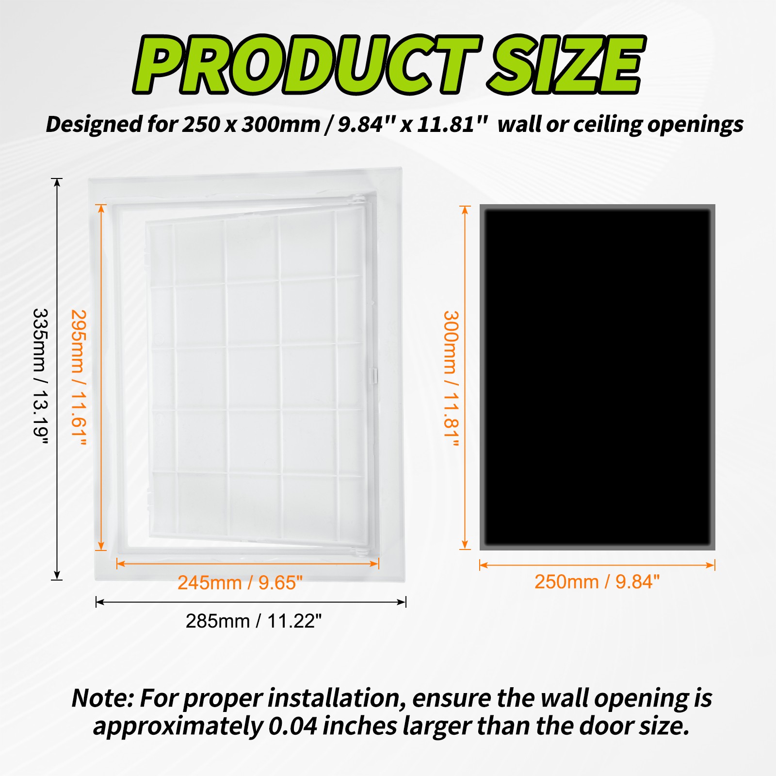 9.9x11.9 Inch Access Panel for Drywall and Ceiling, ABS Plastic Material (White)