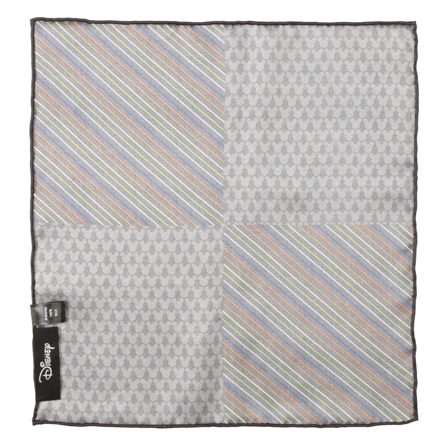 Disney Mickey Mouse Silhouette Rainbow Pocket Square