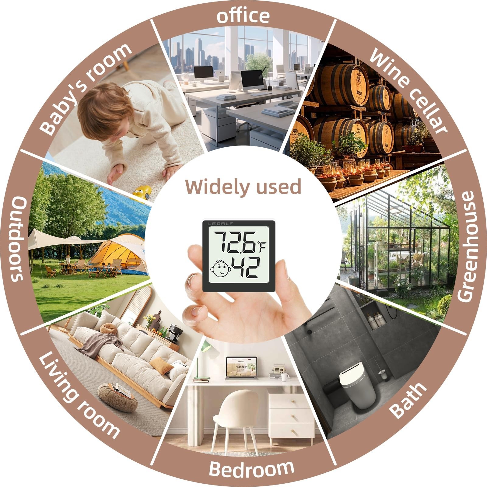 Mini Humidity Meter Hygrometer 6 Pack Room Thermometer Indoor Digital Tempera...