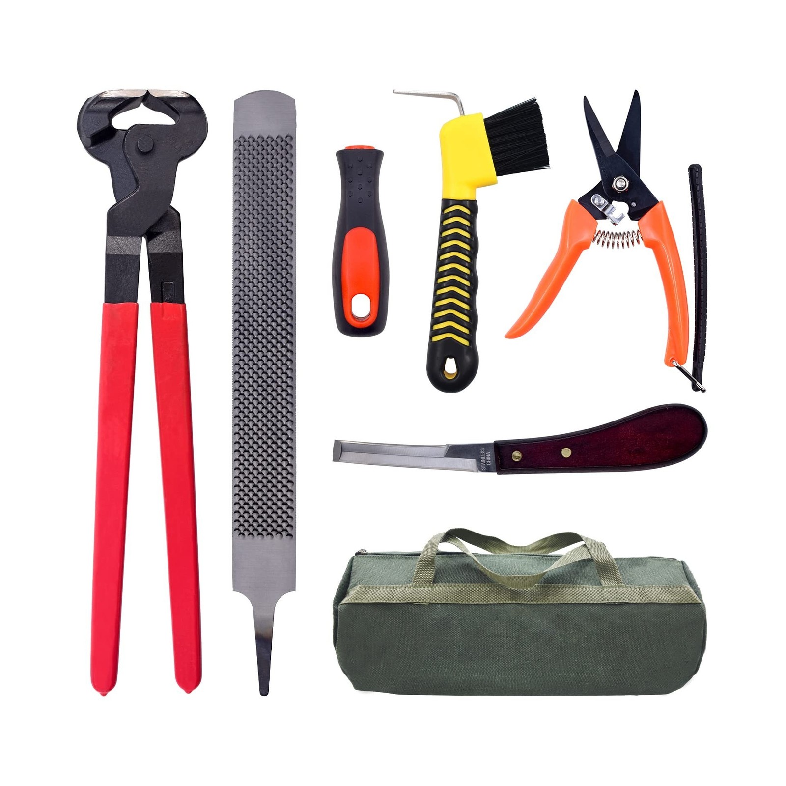 HNONPW 14 inch Horse Farrier Tool Kits - 6Pcs Professional Hoof Trimming Farr...