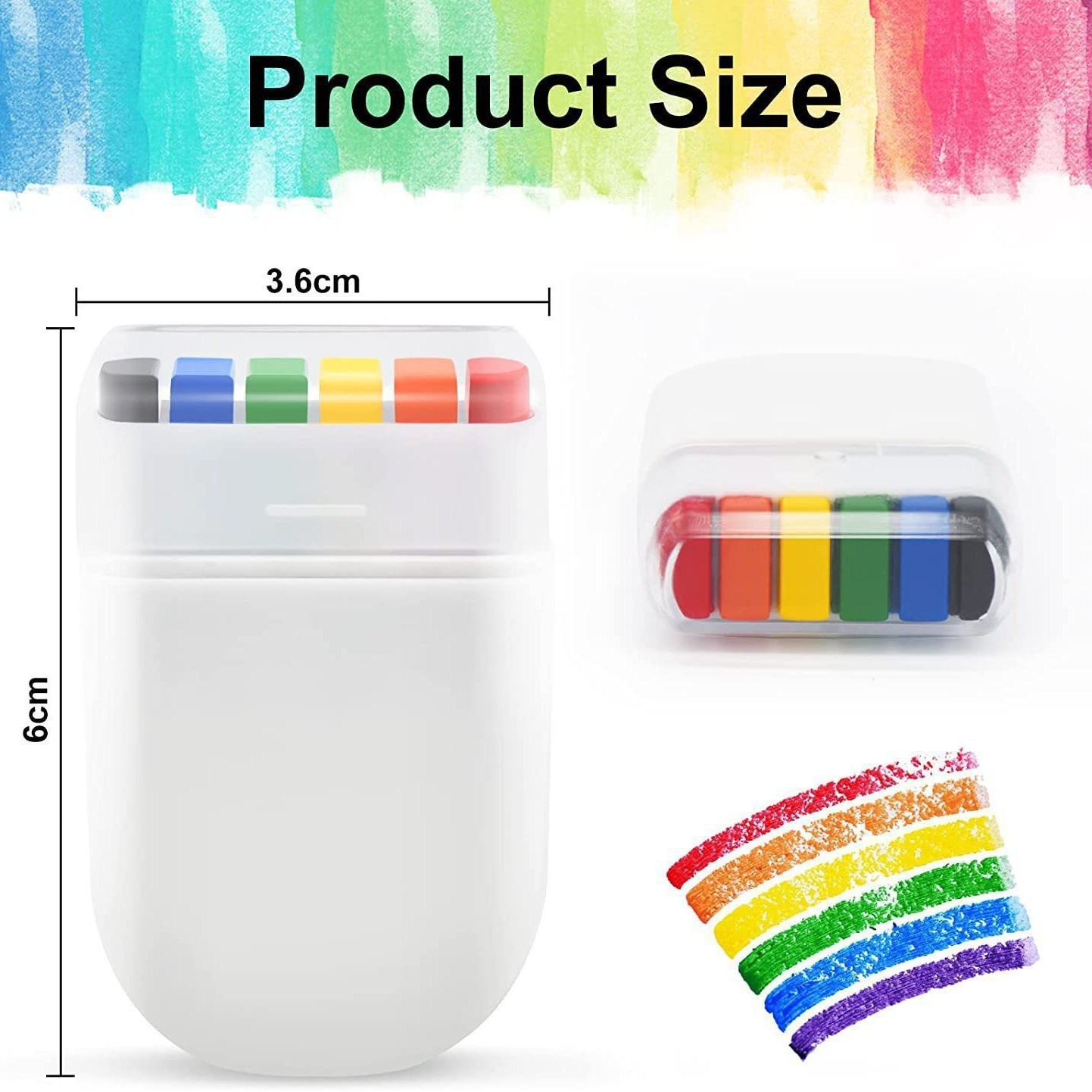5PCS Rainbow Face Paint Stick, 6 Colors Face & Body Crayon for Sports Events