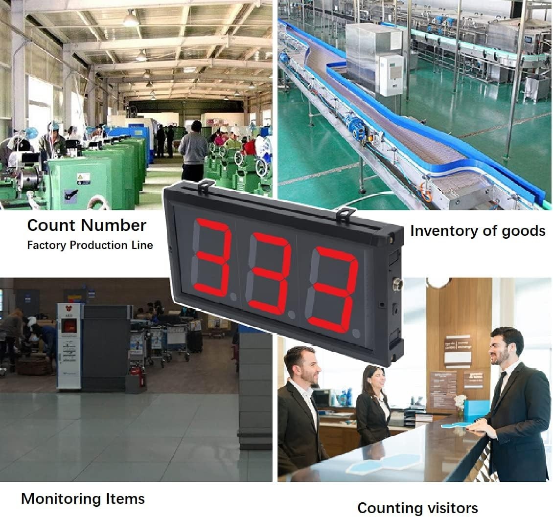 3 Digit LED Up Down Counter 4" Display Remote Switch Box Digital Timer Counter