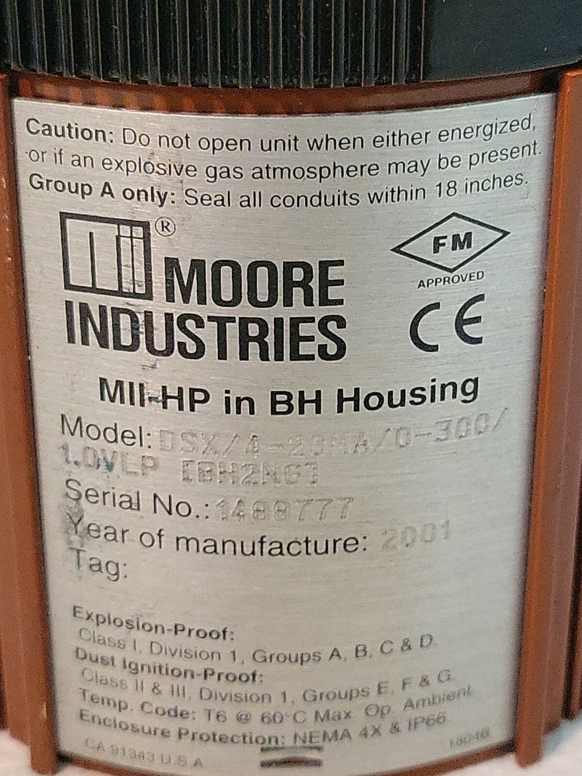 MOORE INDUSTRIES Explosion Proof DSX/4 Digital Indicator | MII in BH HOUSING