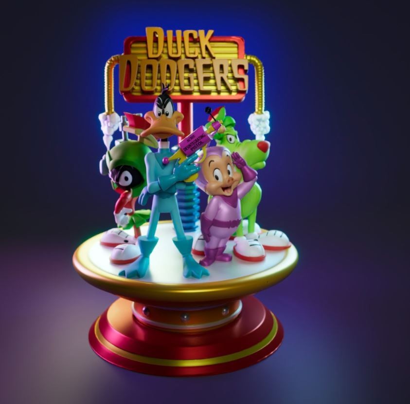 UNPAINTED Duck Dodgers Daffy Looney Tunes 3D Printed Model Kit UW