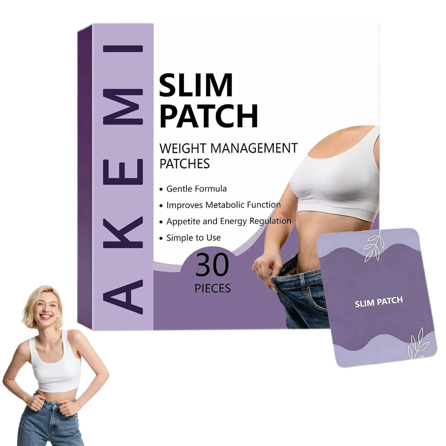 Akemi organic Body Patches, All Skin Types, 30-Day Supply