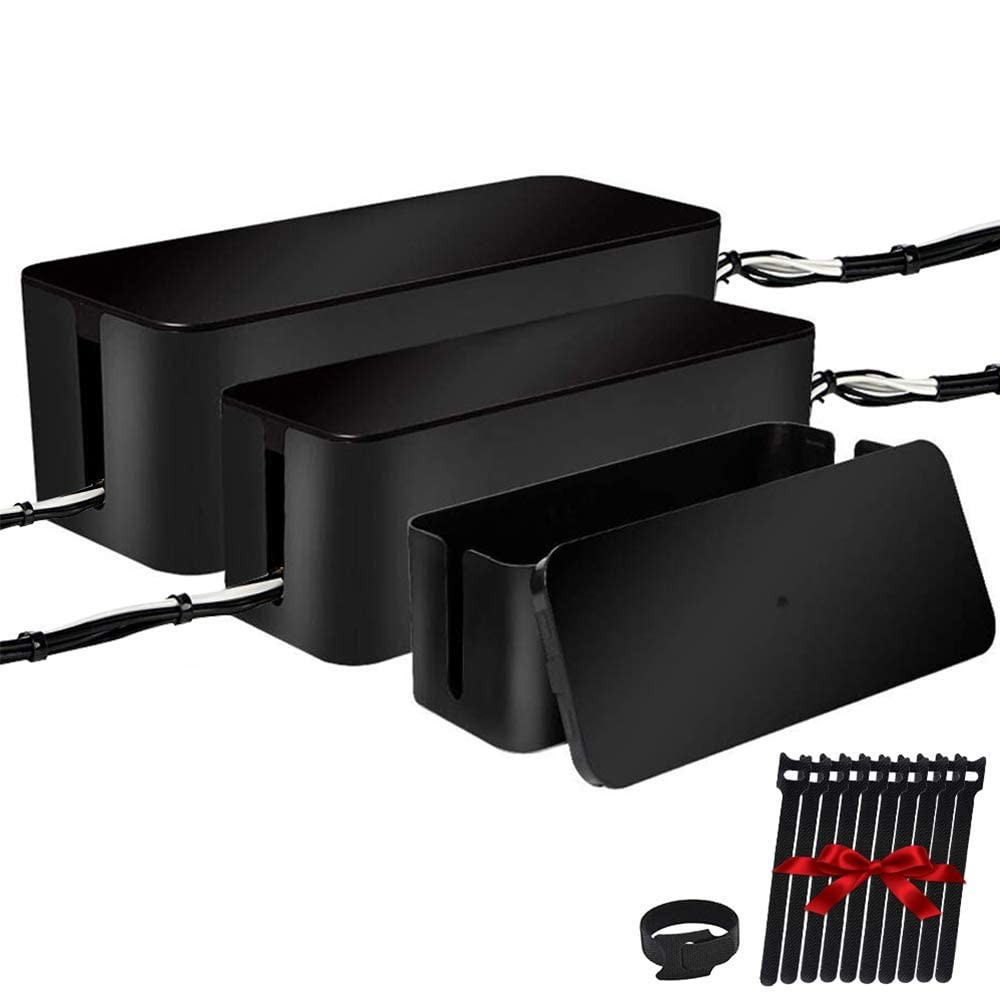 Best Set of Three Cable Management Boxes Organizer, Large Storage Wires Keeper