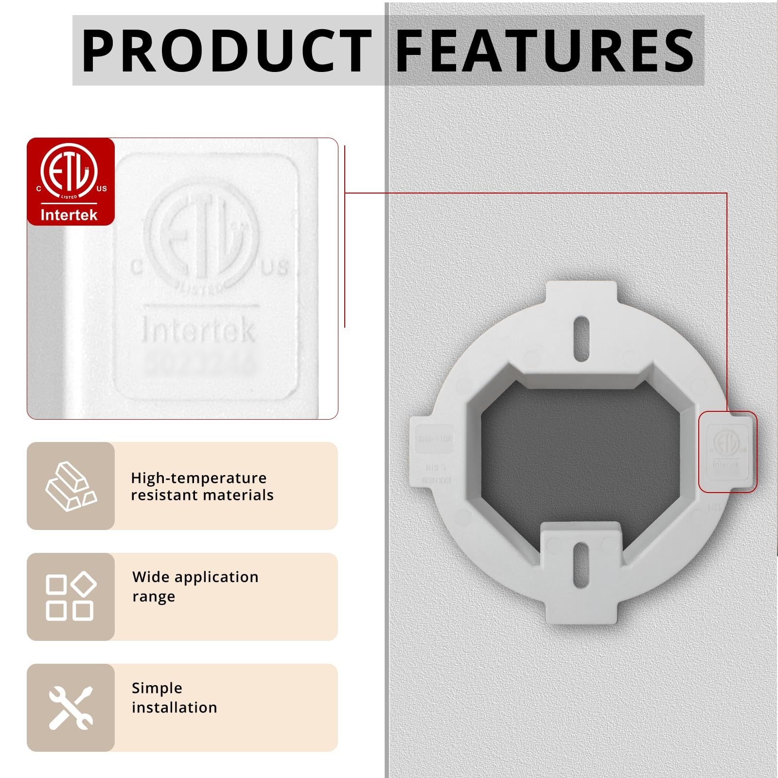 BE1R Outlet Box Extender, cETLus Certified Round Ceiling Box Extender, Extend...