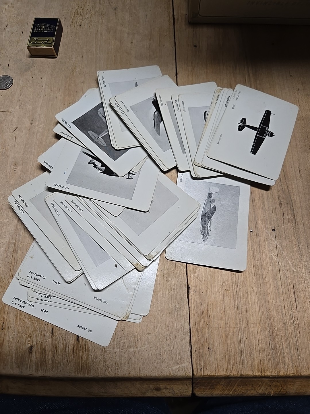 ORIGINAL WWII US ARMY AIRCRAFT RECOGNITION CARDS 47 1944 CARDS