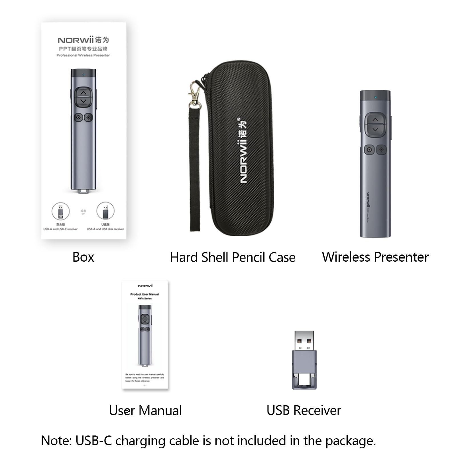 Wireless Presentation Clicker for PowerPoint, Bluetooth Remote, Digital Pointer