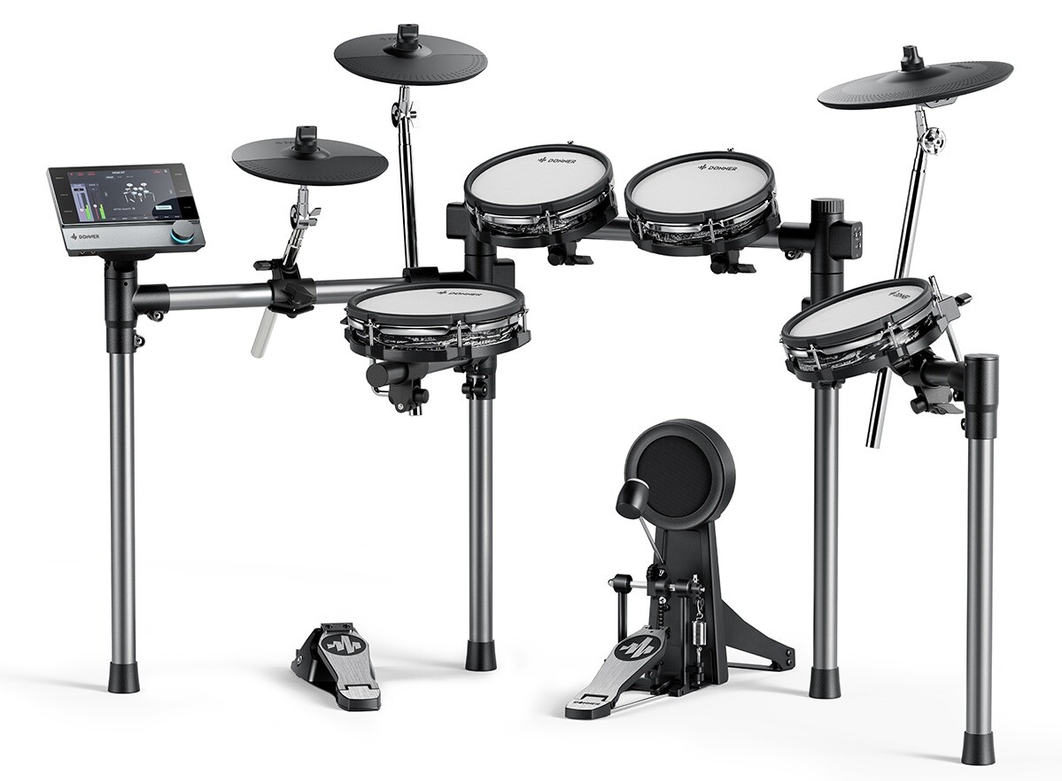Donner Beat Bluetooth Electric Drum Kit Touch Screen Module 12" Cymbals w/Choke