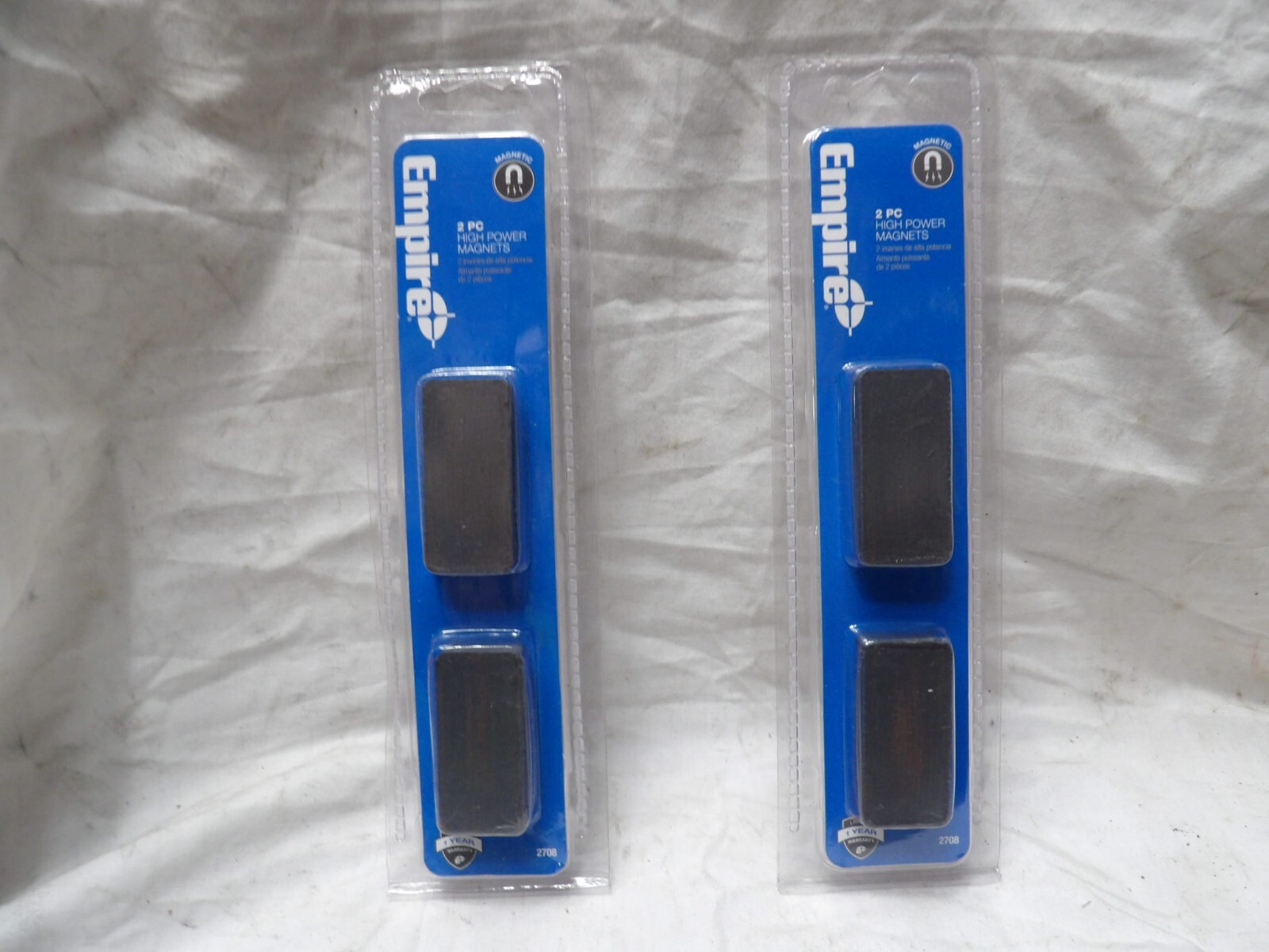 Empire 1" x 2" High Power Magnets Pack of 2 #2708 (Qty of 2 Packages)