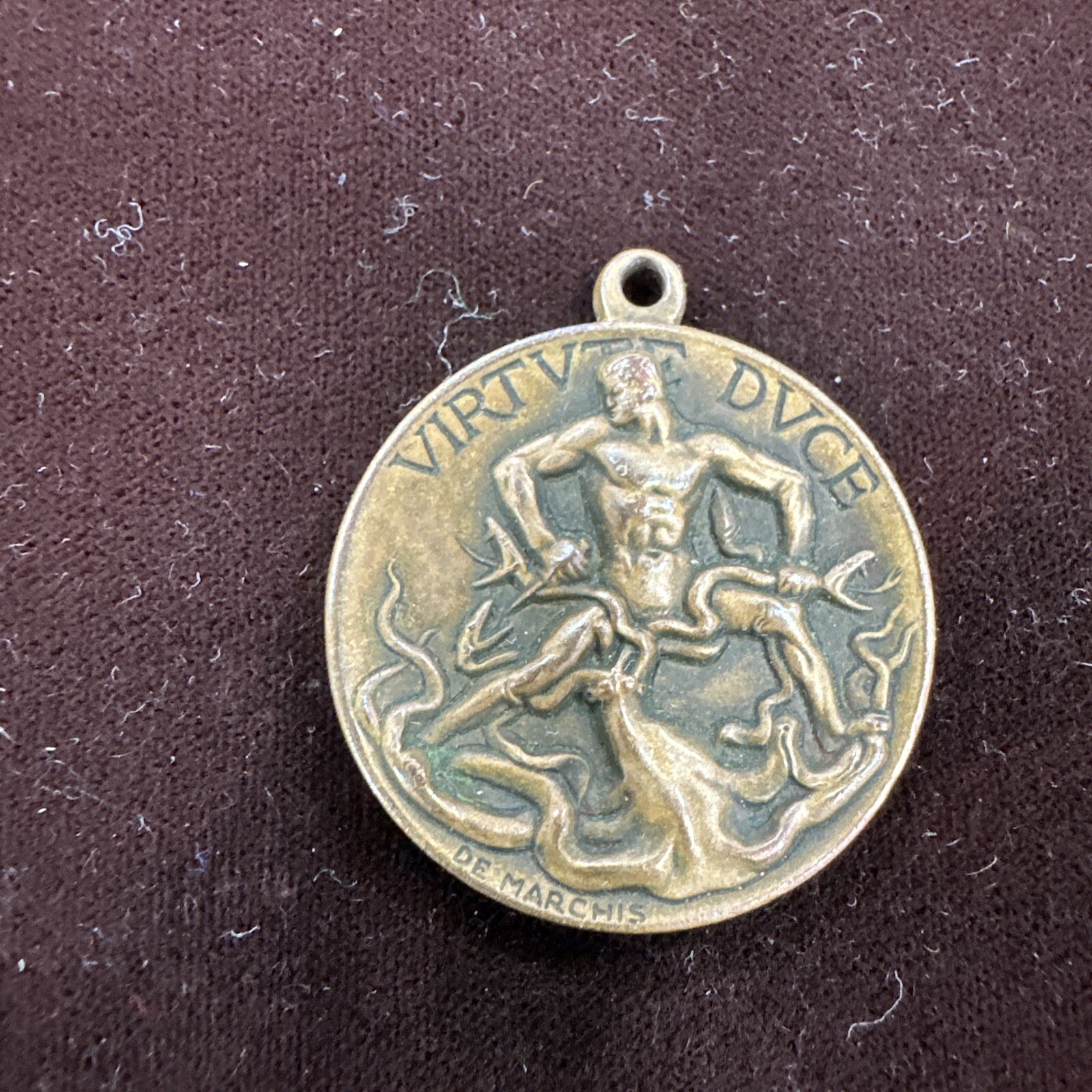 1937 Italy Fascist Period Medal- Rare To Find In U.S. - War Souvenir