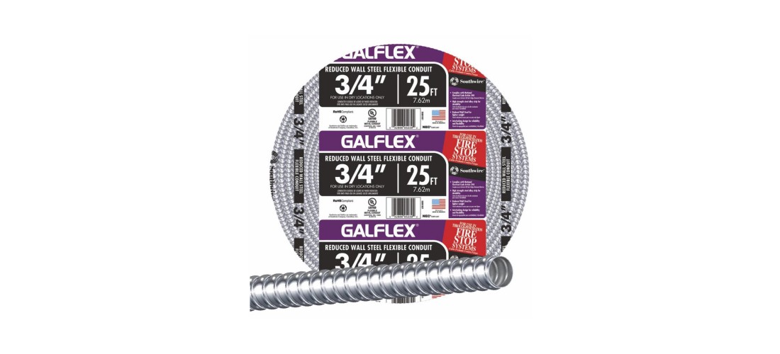 Flexible Electrical Conduit 3/4" D X 25 ft. L Steel For FMC Gray