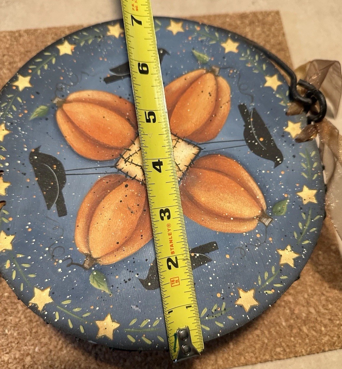Hand Painted Folk Art Basket