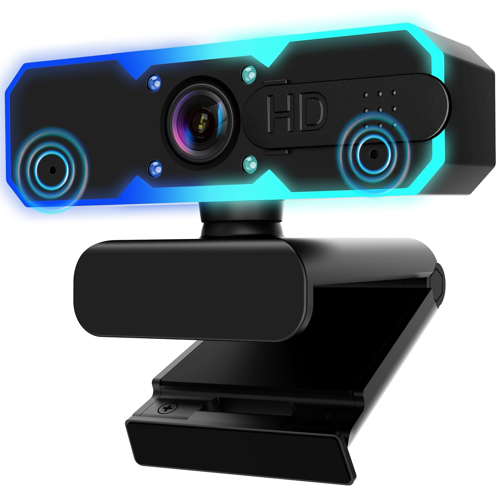 NBPOWER 1080P 60FPS Streaming Webcam, RGB Light, Autofocus, Mic, PC/Mac