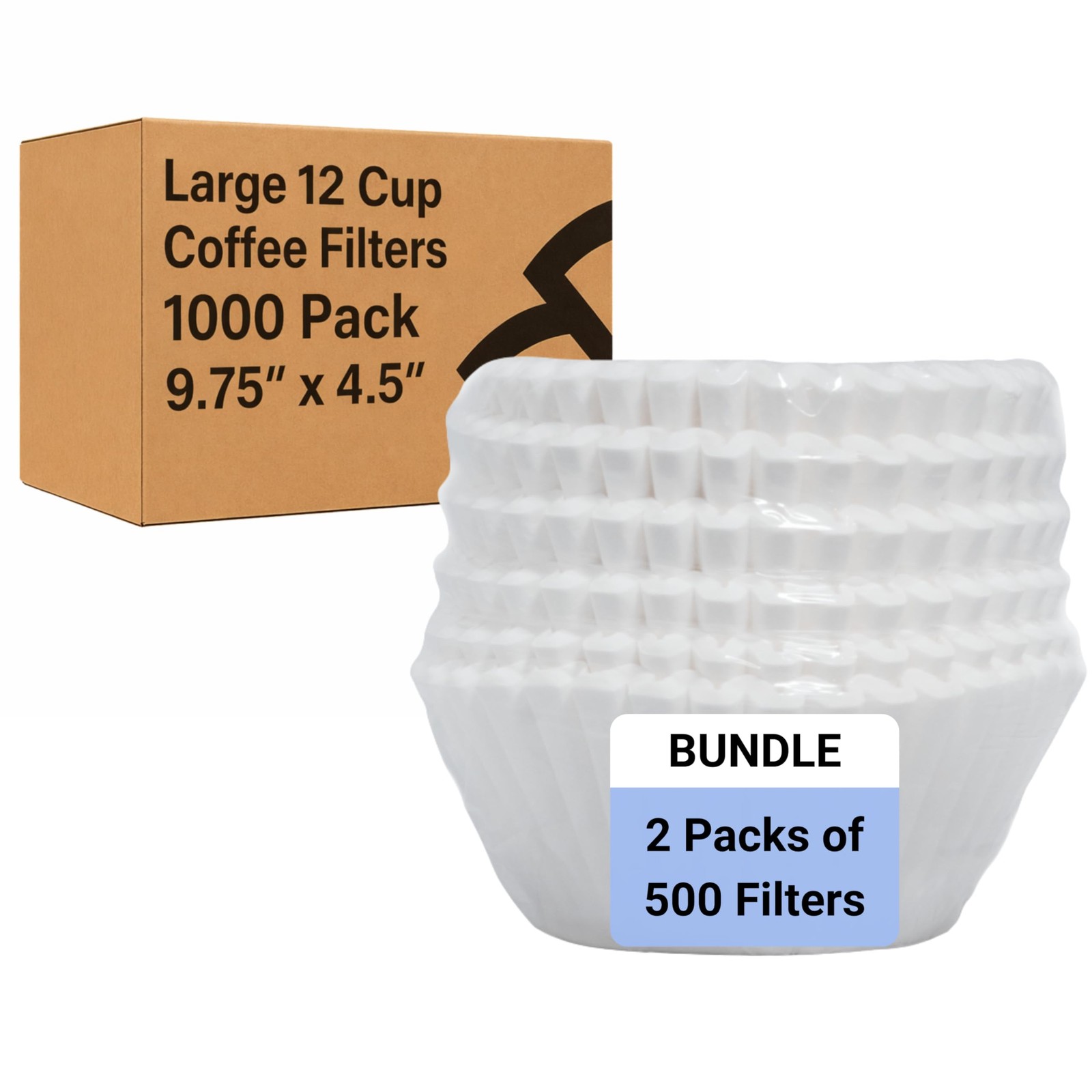 FLTR PUR  12 Cup Large Coffee Filters  Extra Tall Walled 9.75” x 4.5” to Prev...
