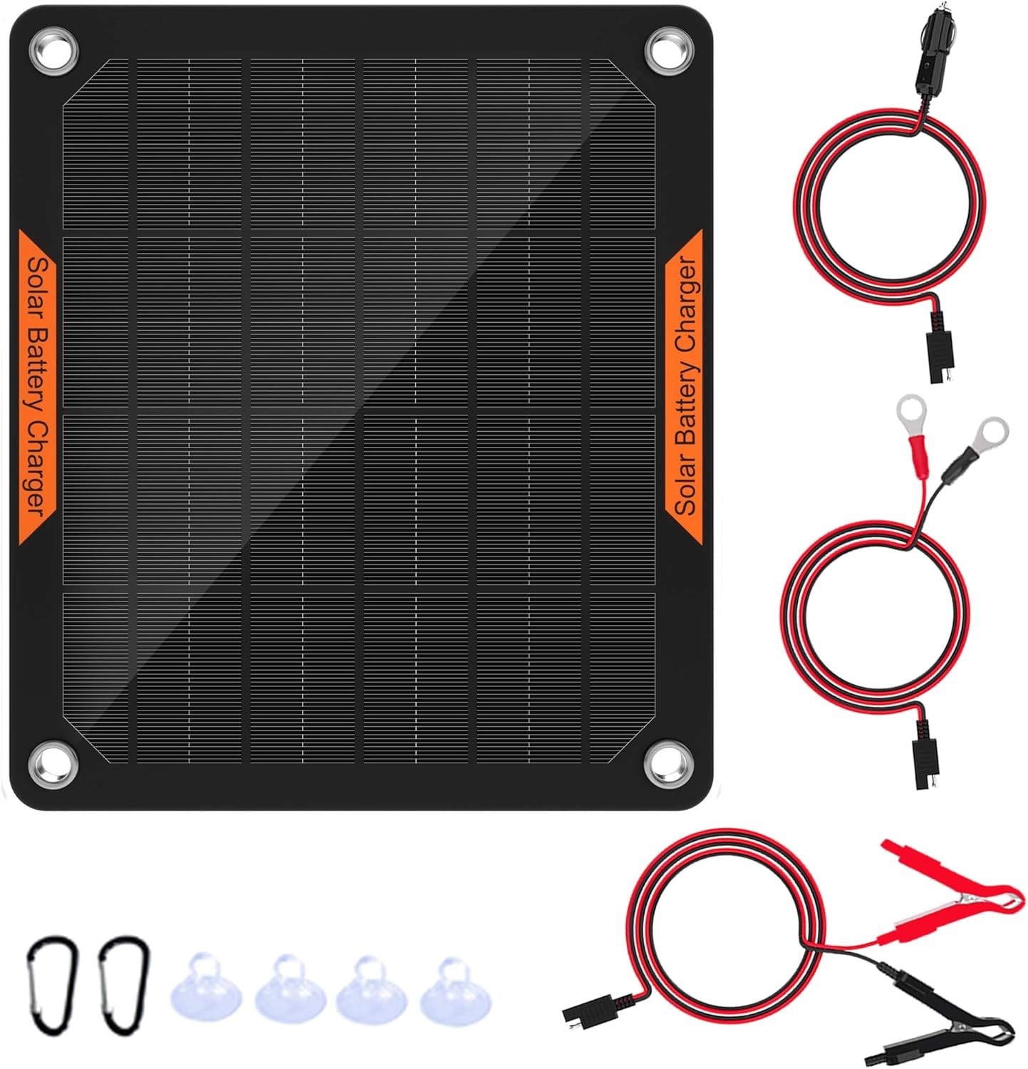 12V Solar Car Motorcycle Boat Marine RV Trailer ATV Trickle Battery Charger Kit